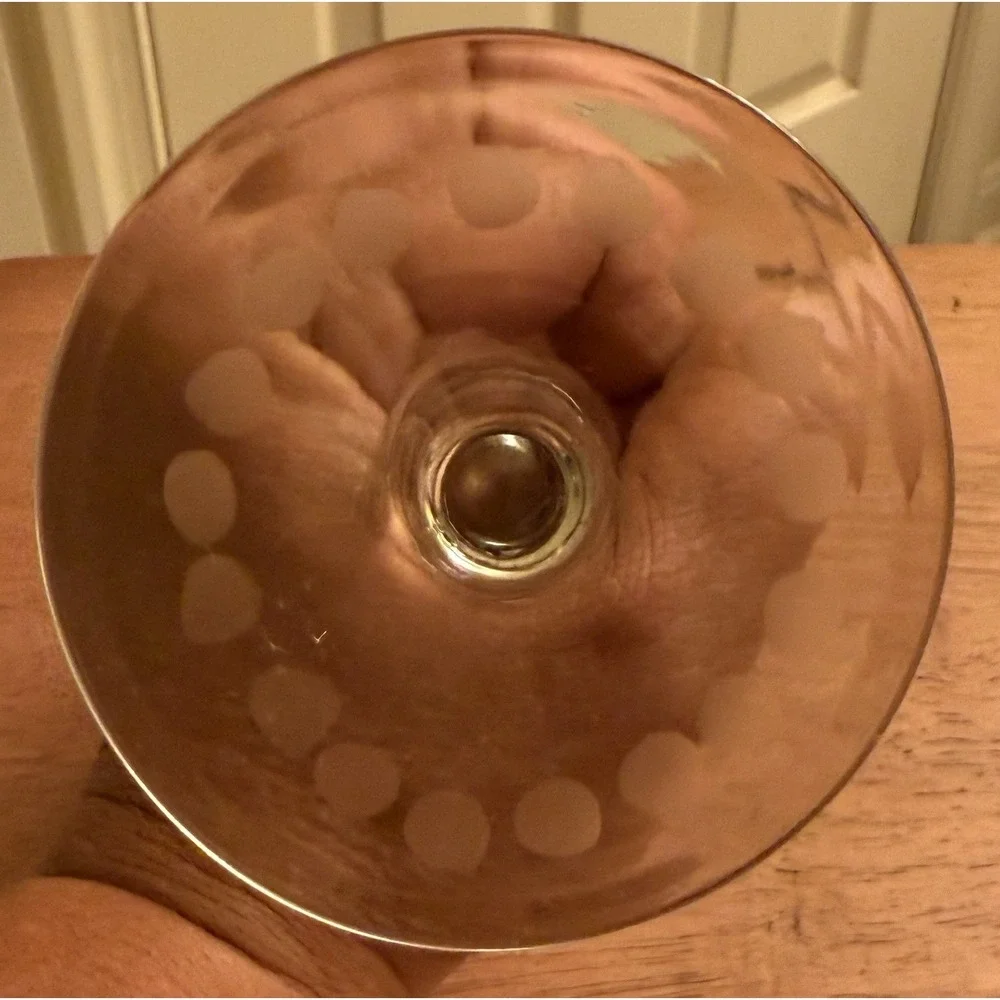 Vintage Etched Glass‎ Bud Vase Grapevine 8